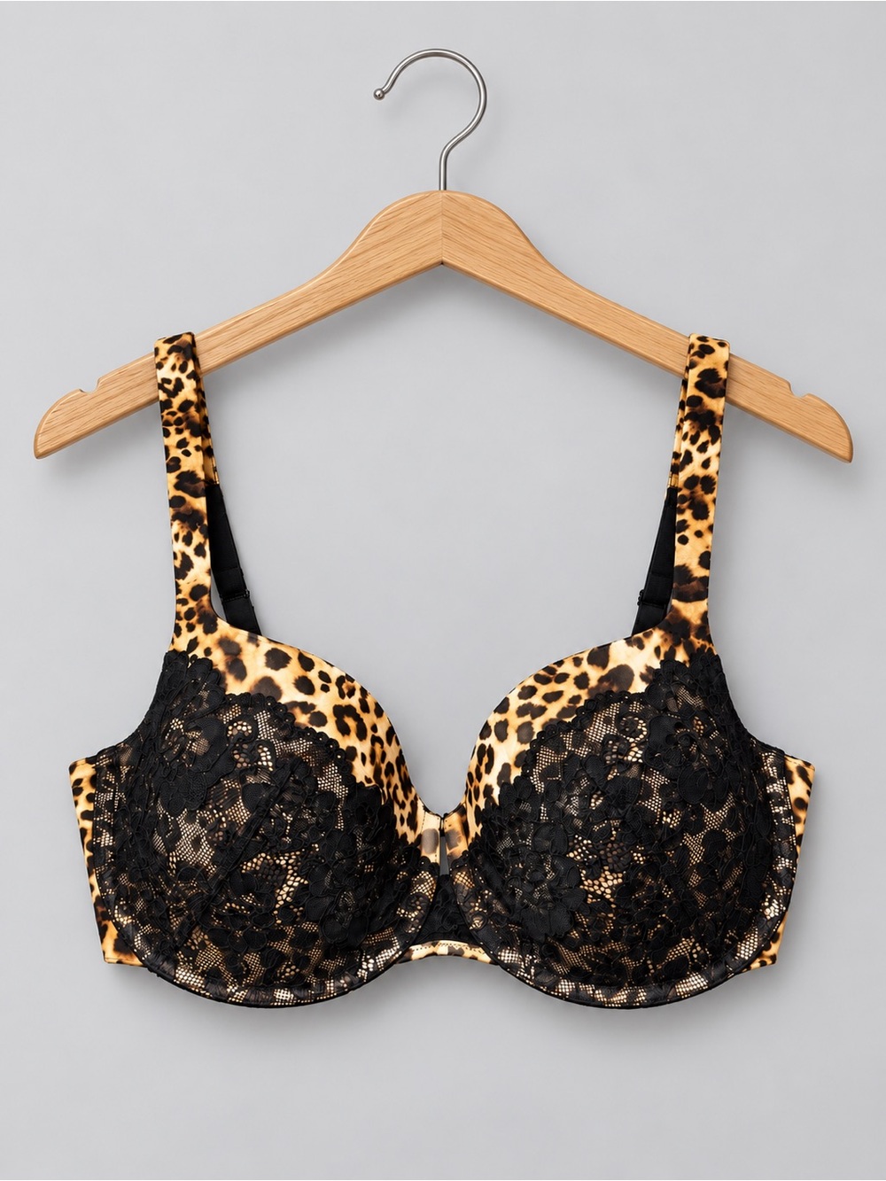 🍒3/33$ La SENZA Leopard Print Underwire Bra with Black Lace